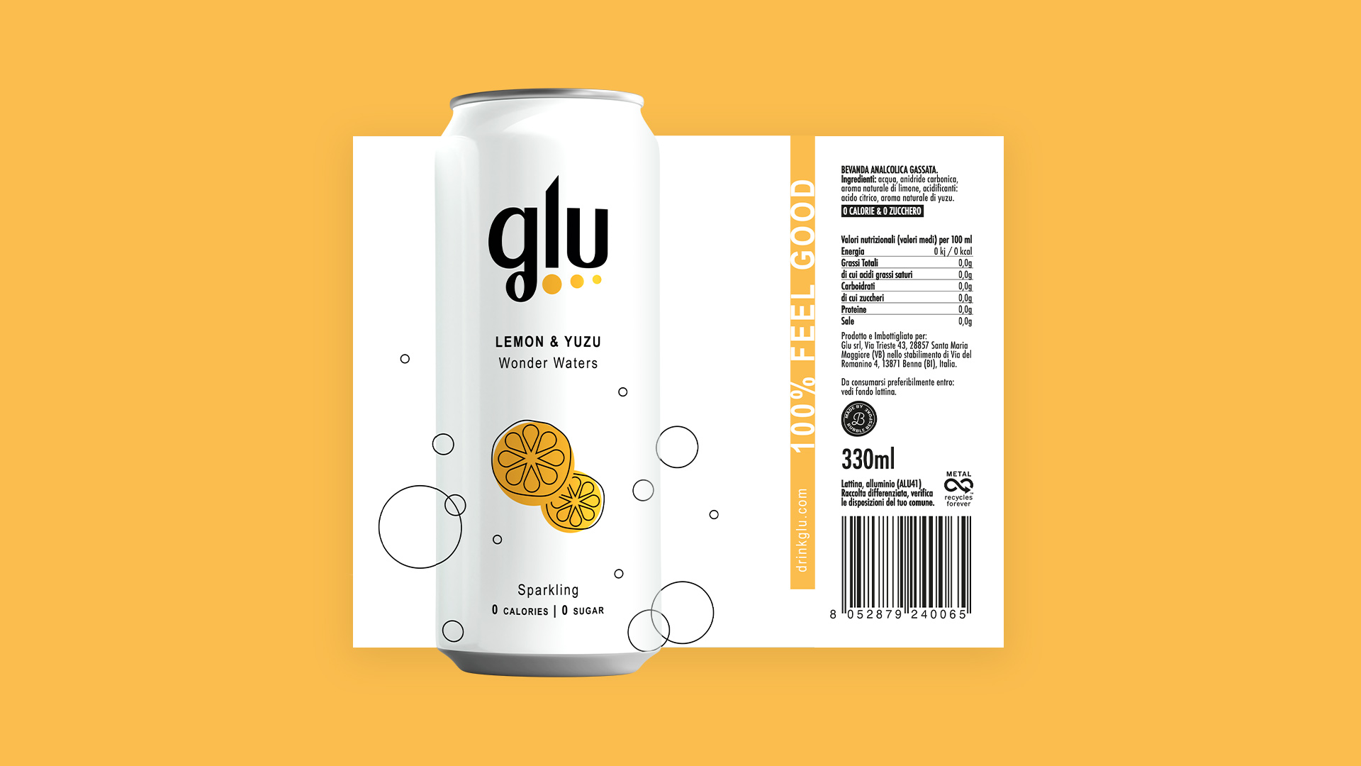 Jam Area case history Drink Glu, packaging