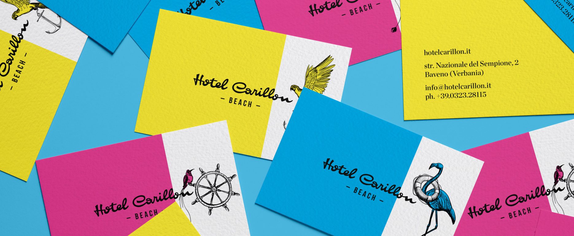 Jam Area case history Hotel Carillon a Baveno sul Lago Maggiore, graphic design card